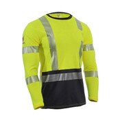 DRIFIRE FR Hi-Vis Long Sleeve Hybrid T-Shirt Class 3 in Hi-Vis Yellow and Navy